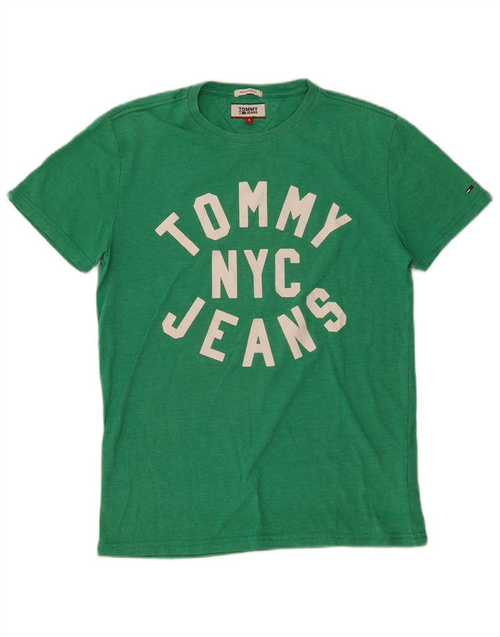 TOMMY HILFIGER Herren-T-Shirt mit normaler Passform, Grafik, Größe S, Grün