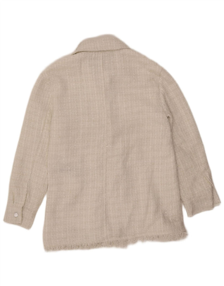 7 FOR ALL MANKIND Damen Bomberjacke UK 12 Mittelweißes Polyester