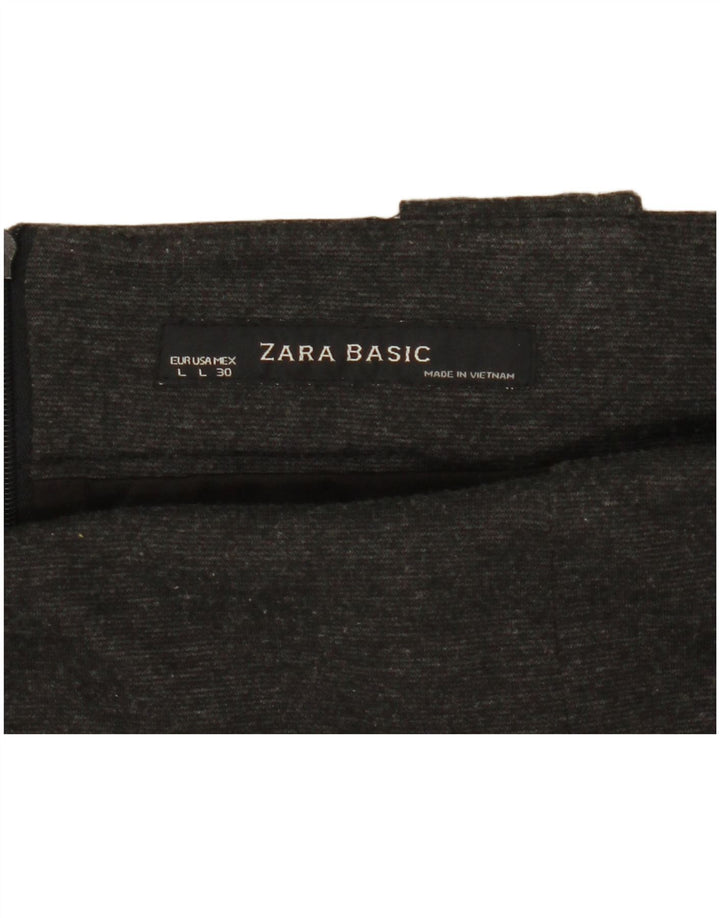 Zara Damen Bleistiftrock Large W30 Grau meliert