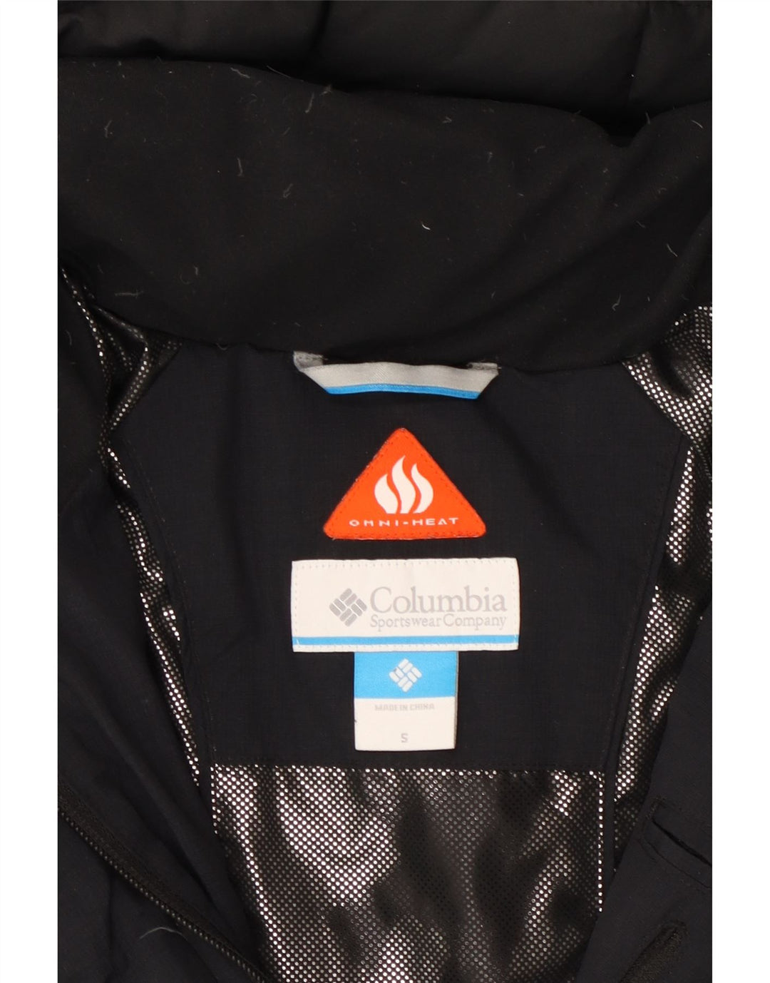 COLUMBIA Damen Omni-Heat Wattierte Jacke mit Kapuze UK 10 Small Marineblaues Nylon