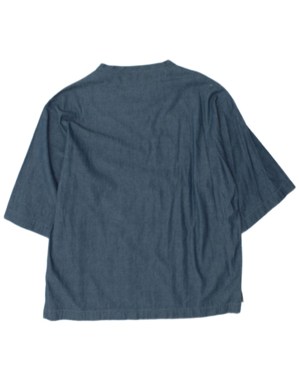 Dolce & Gabbana Damen 3/4-Ärmel-Blusenoberteil UK 18 XL Blau gestreift