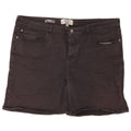 Fat Face Damen Jeansshorts UK 16 Large W38 Schwarze Baumwolle