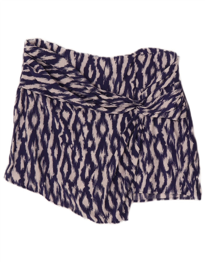 Zara Damen Skort Large W30 Lila Ikat Viskose