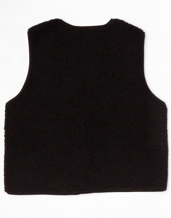 Zara Damen-Oversize-Fleeceweste, UK 10, Small, Schwarz, Polyester