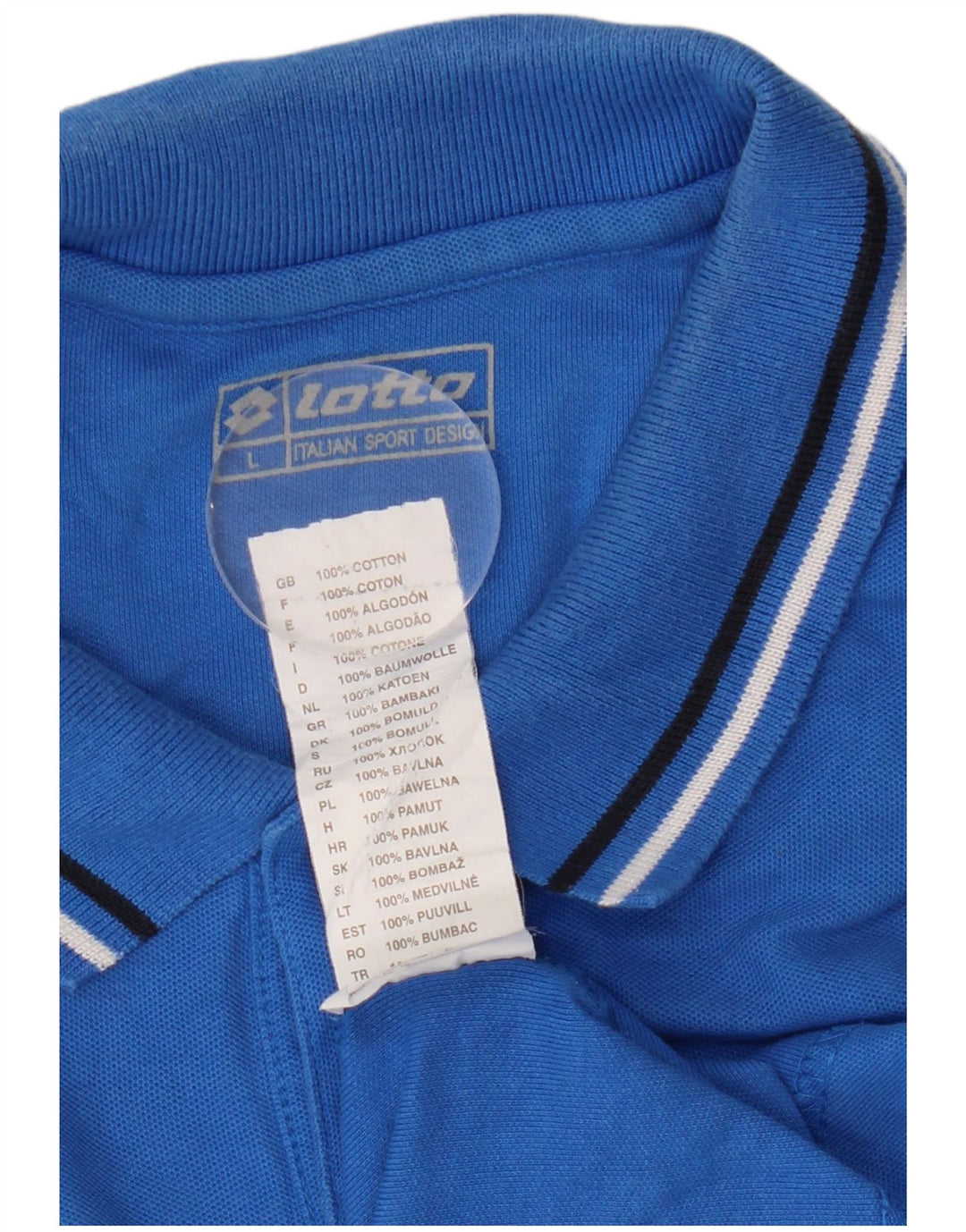 Lotto Herren-Poloshirt, groß, blaue Baumwolle