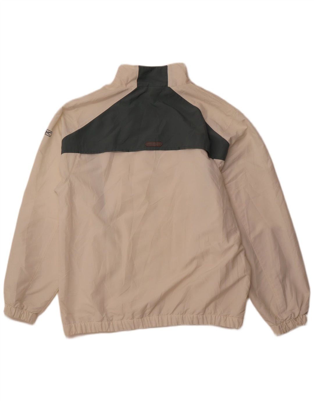 REEBOK Herren-Trainingsanzug-Oberteil, Jacke, groß, cremefarbenes Farbblock-Polyester