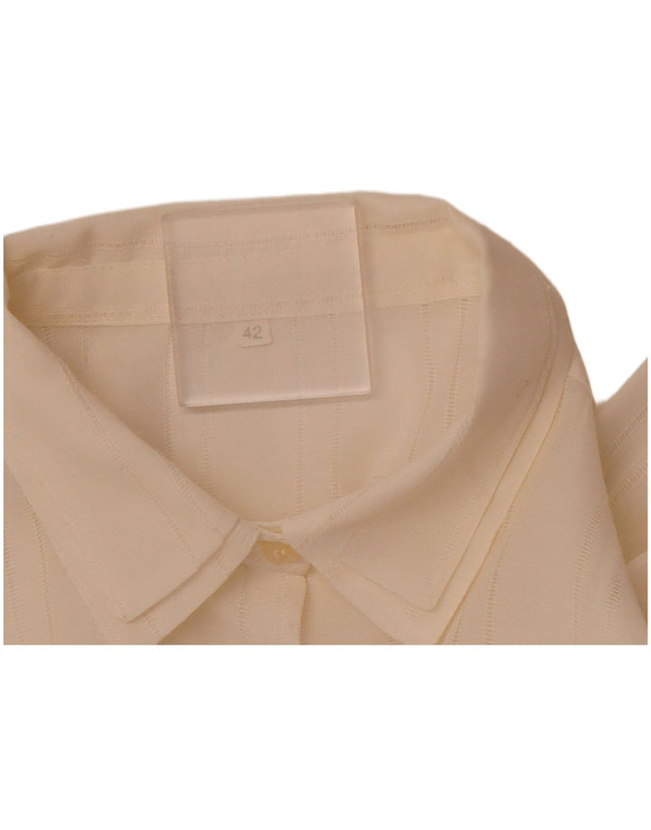 VINTAGE Damen Hemdbluse IT 42 Mittelweiß gestreift