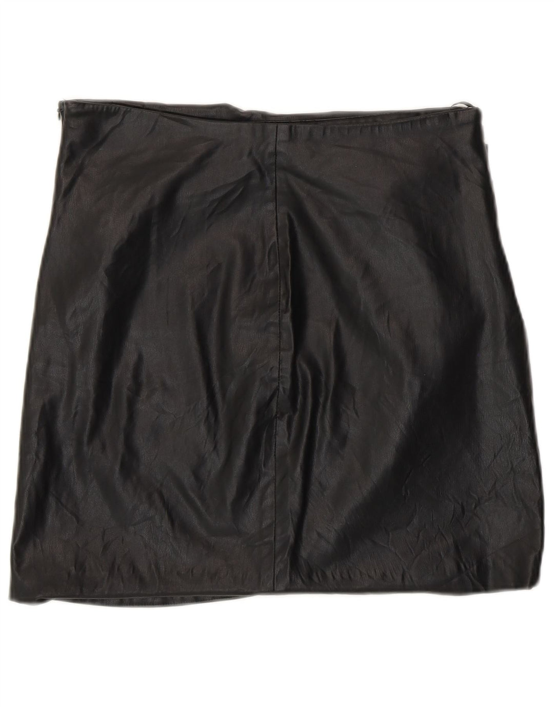 Zara Damen-Minirock aus Kunstleder, groß, W30, schwarzes Polyurethan