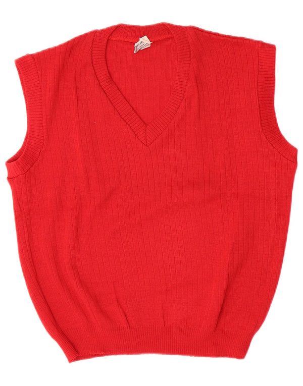 Vintage Damen Weste Tank Top EU 46 XL Rot