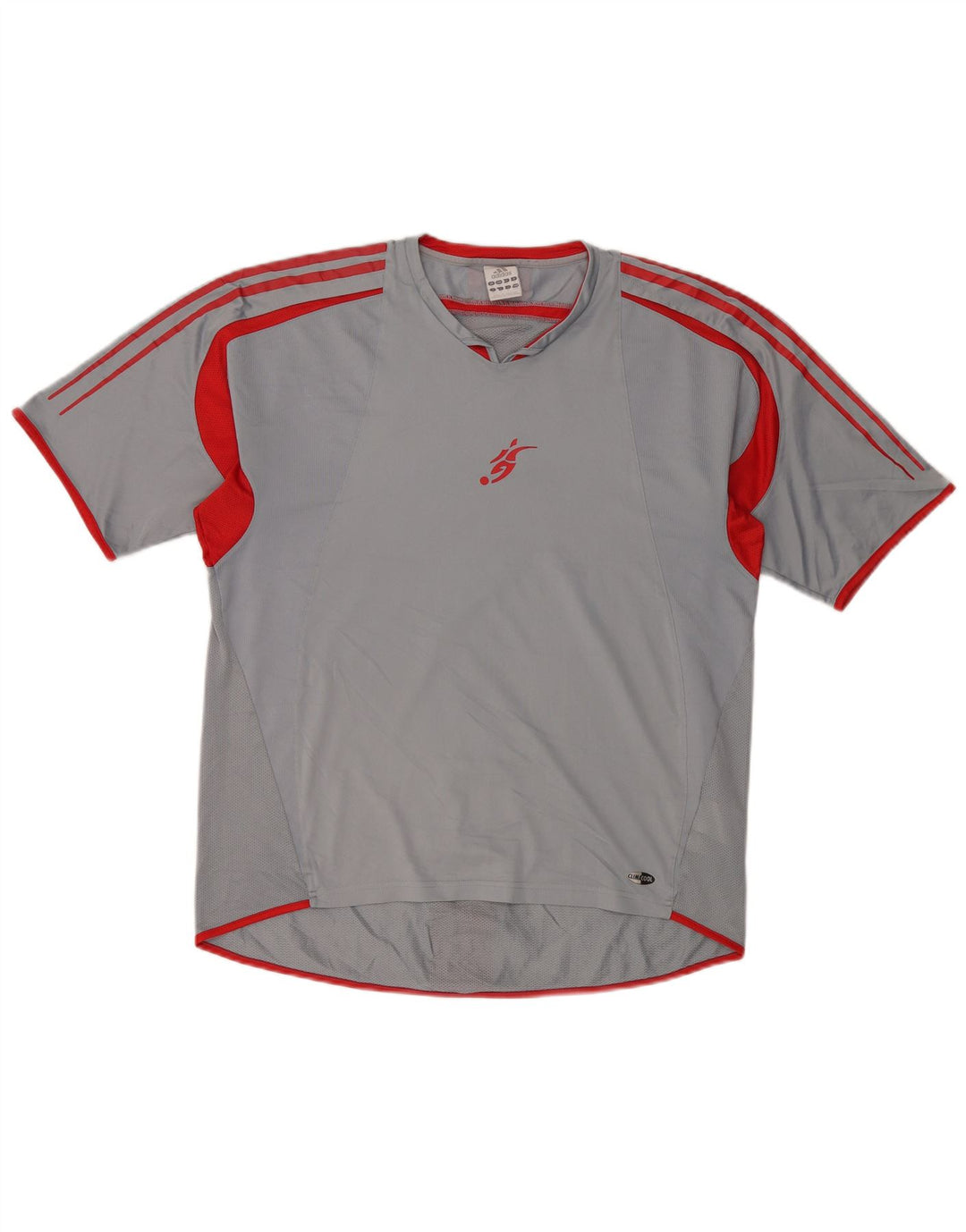 Adidas Herren Climacool T-Shirt Top Mittelgraues Colourblock-Polyester