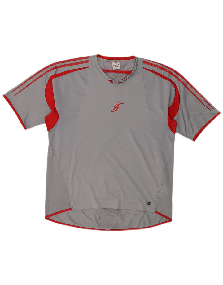 Adidas Herren Climacool T-Shirt Top Mittelgraues Colourblock-Polyester