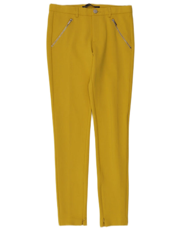 Zara Skinny Chino-Hose für Damen, Größe S, W26, L30, gelbe Viskose