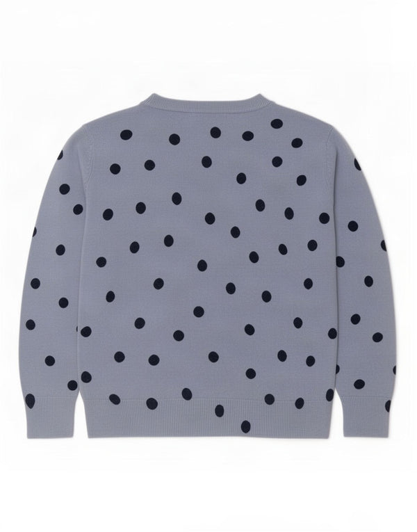 Marks & Spencer Damen-Pullover mit U-Boot-Ausschnitt, Gr. 10, klein, blau gepunktet