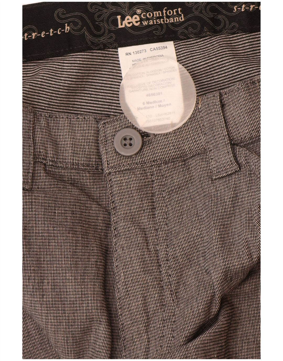 Lee Damen gerade Freizeithose US 6 Medium W28 L30 Graue Baumwolle