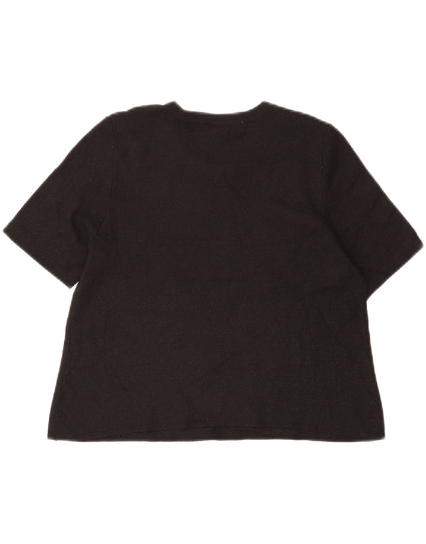 Zara Damen Crop T-Shirt Top UK 12 Medium Schwarz