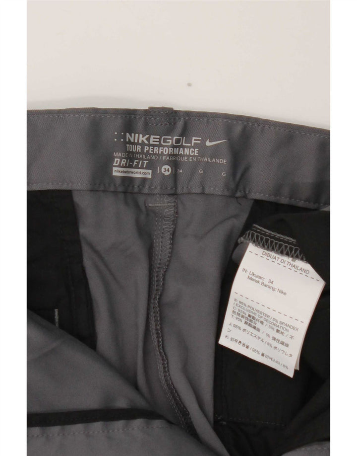 Nike Herren Dri Fit Chino Shorts W34 Large Grau Polyester