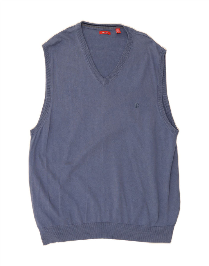 IZOD Mens Vest Tank Top XL Navy Blue Cotton Vintage Izod and Second-Hand Izod from Messina Hembry 