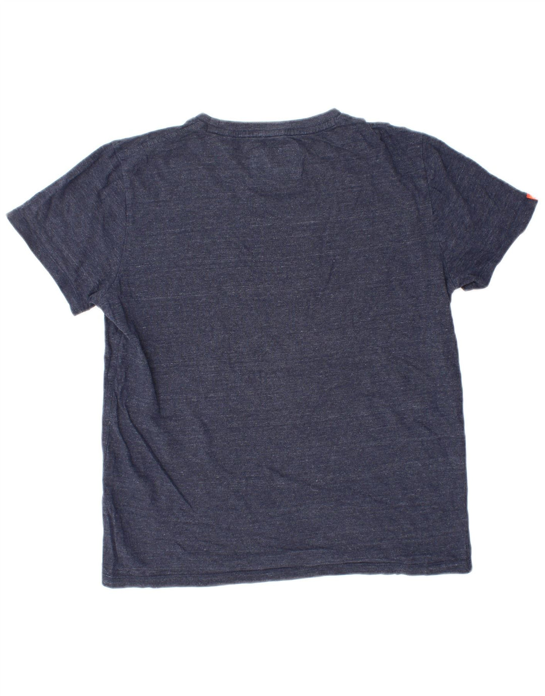 Superdry Damen T-Shirt Top UK 16 Large Marineblau gesprenkelte Baumwolle