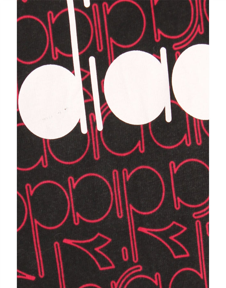 DIADORA Herren-Kapuzenpullover mit Grafik, mittelschwarz, Baumwolle