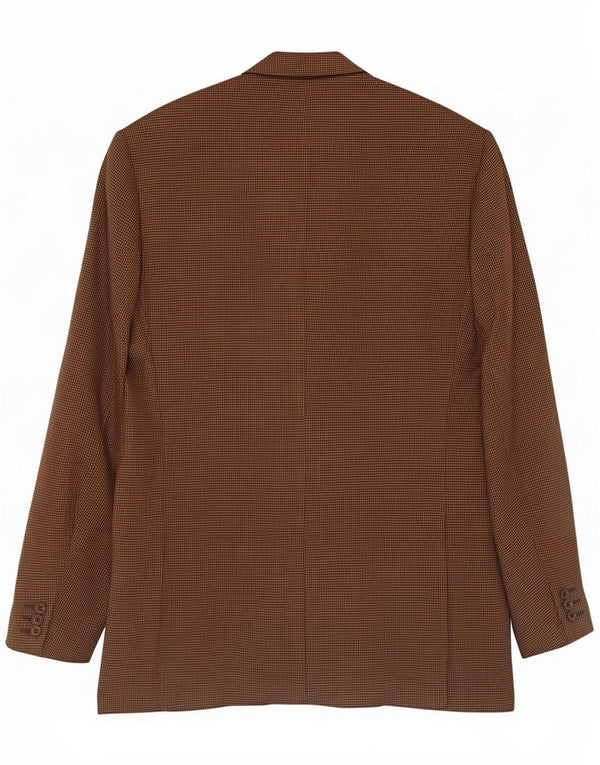 Marks & Spencer Herren-Blazer mit 3 Knöpfen, UK 40, Mittelbraun mit Hahnentrittmuster