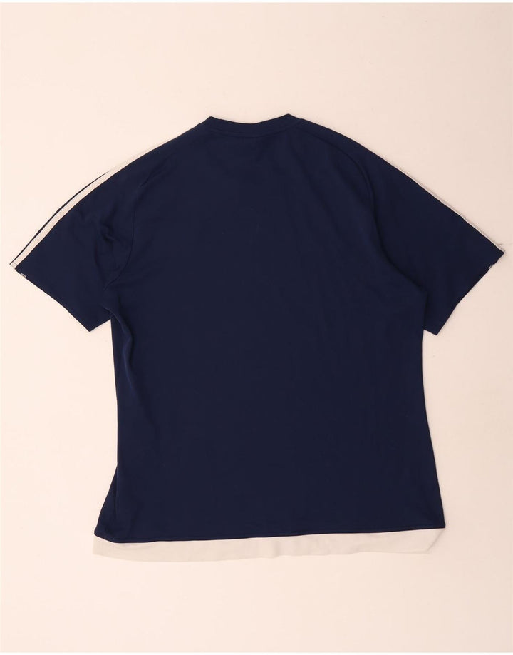 Adidas Herren Climalite T-Shirt Top Large Marineblau Colourblock Polyester