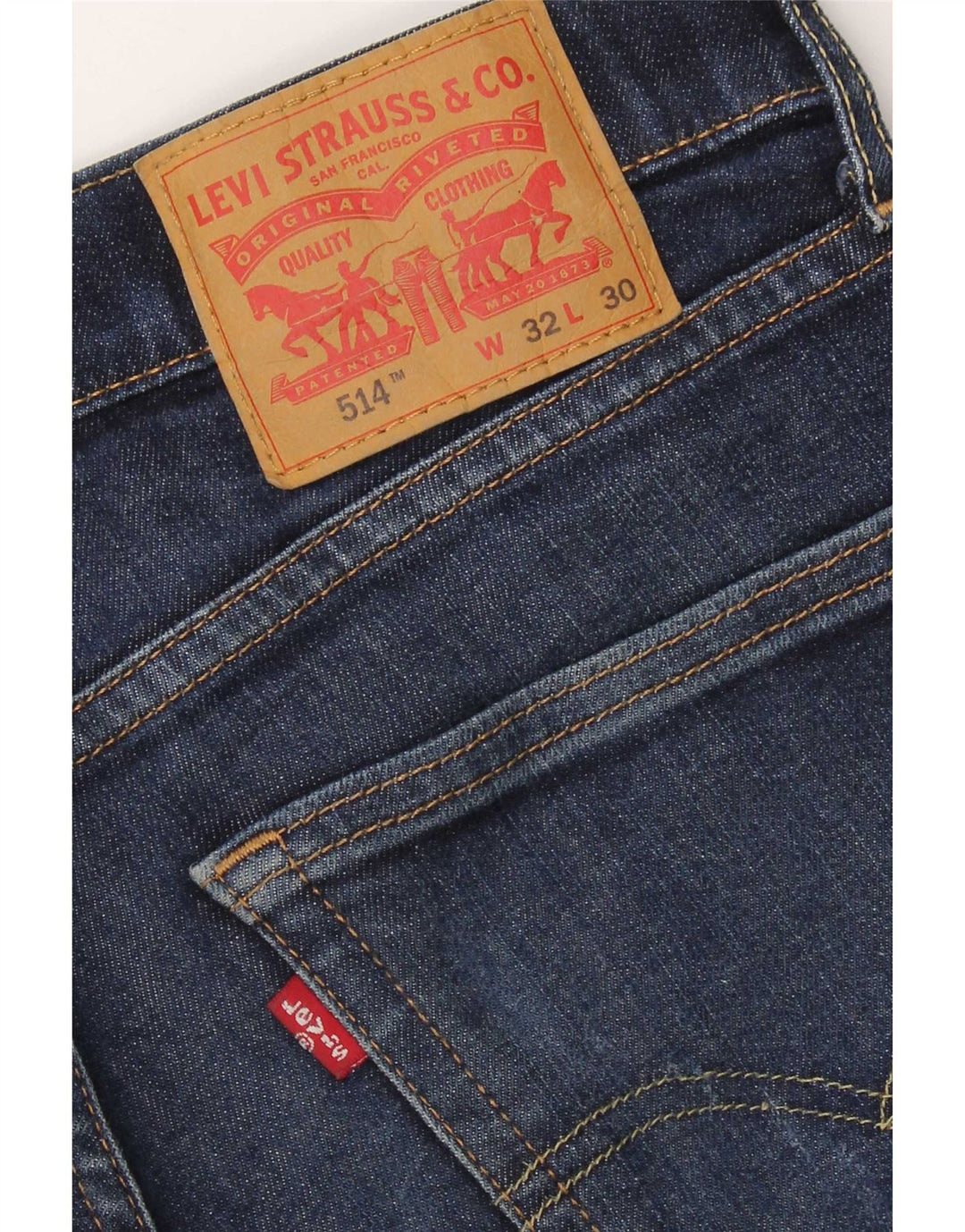 Levi's Herren 514 Straight Jeans W32 L30 Marineblaue Baumwolle