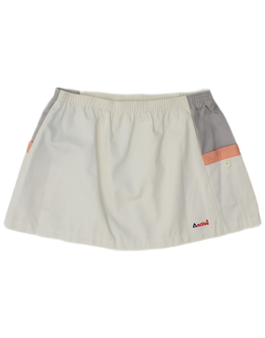 Active Damen-Mini-Tennisrock, EU 44, XL, W32, weißes Colourblock-Polyester