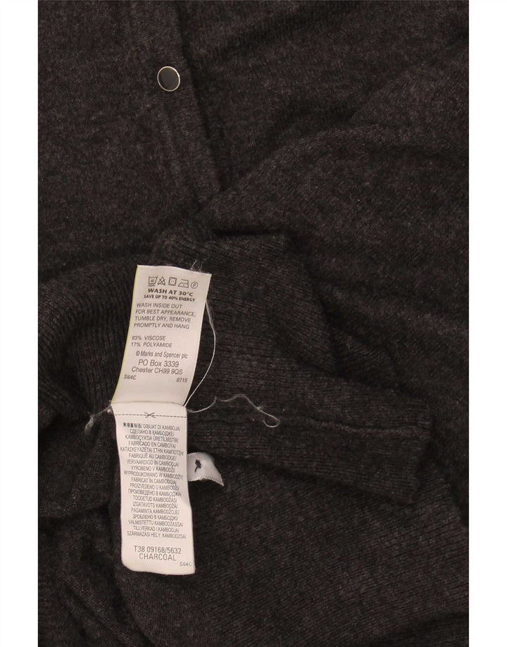 Marks & Spencer Damen Strickjacke Pullover UK 14 Mittelgraue Viskose