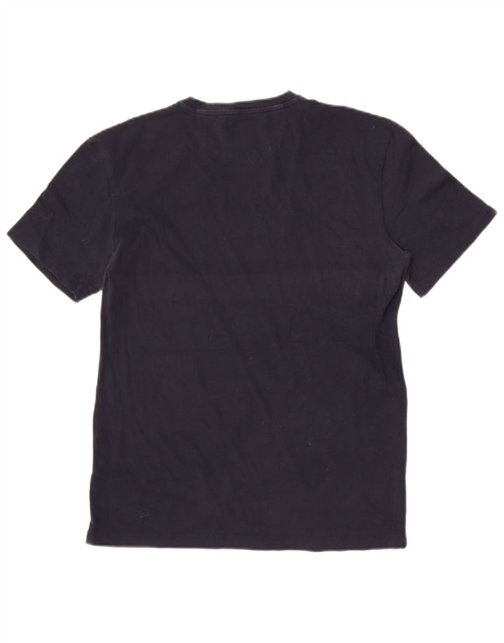 Zara Herren-T-Shirt mit schmaler Passform, mittelmarineblaue Baumwolle