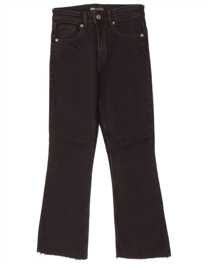 Zara Damen Bootcut Jeans EU 36 XS W26 L25 Schwarz