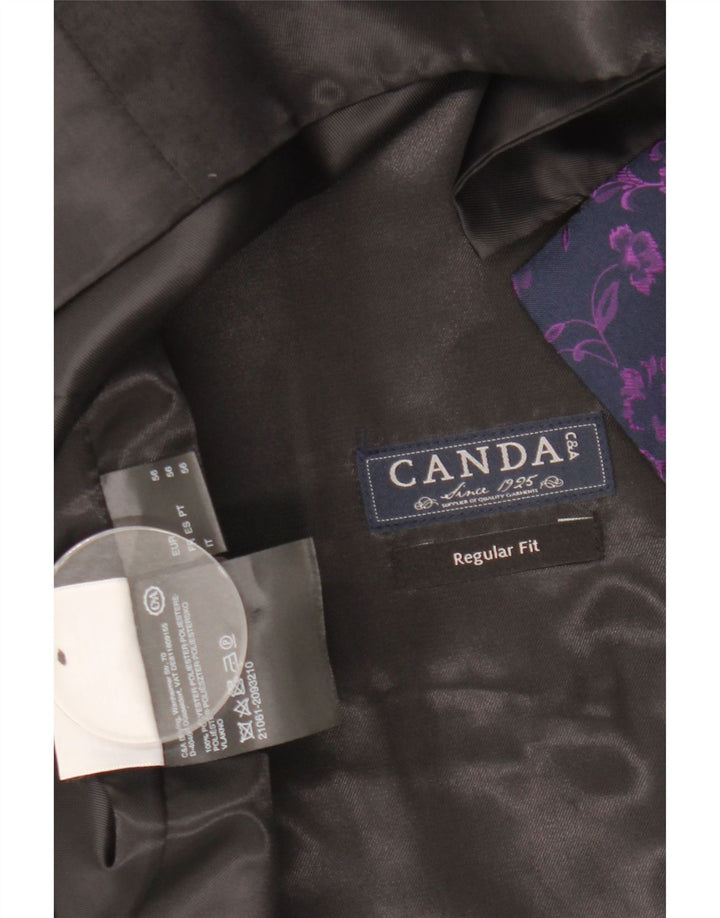 C&A Herren Canda Regular Fit Weste IT 56 XL Marineblaues Blumenmuster aus Polyester