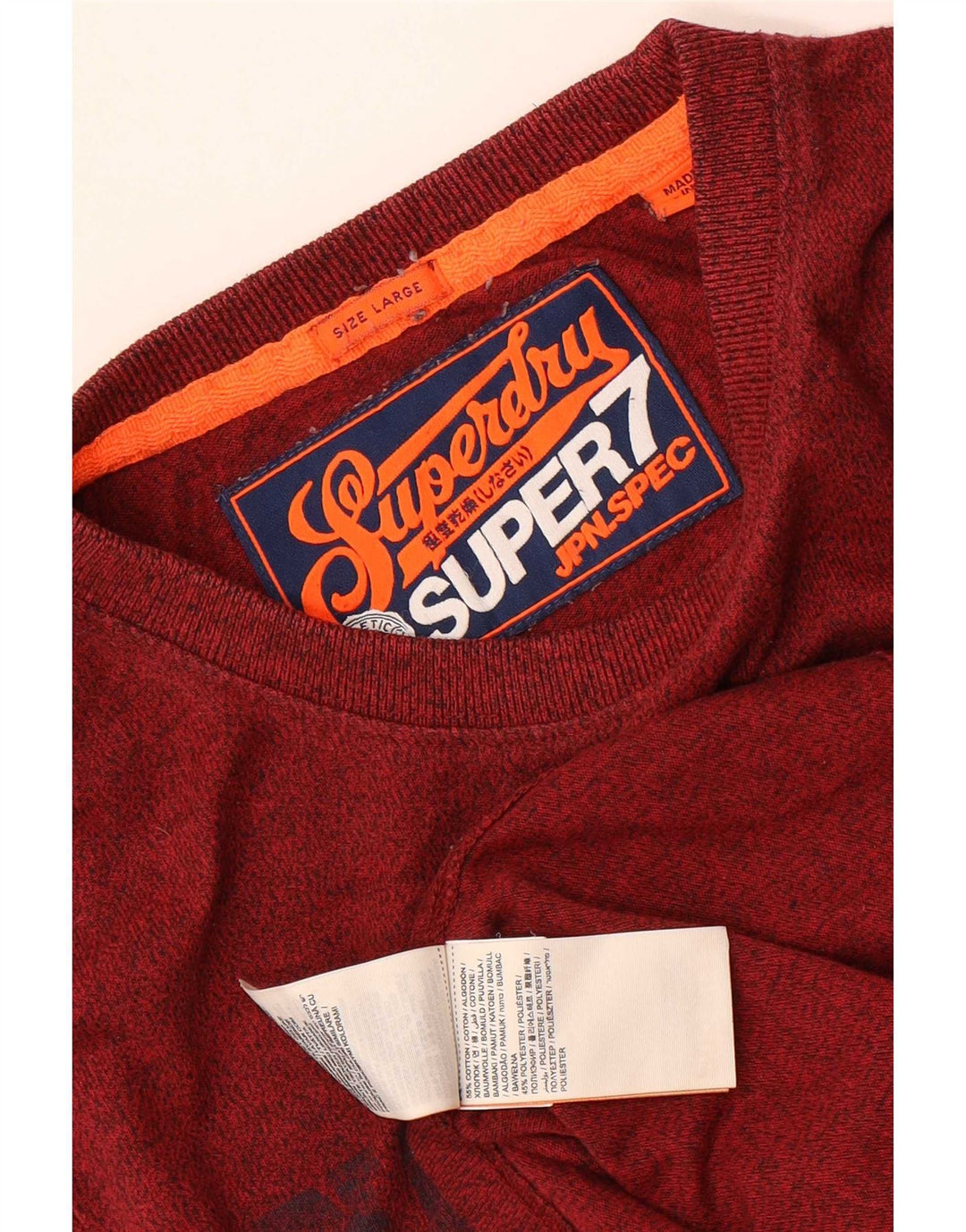 Superdry Herren T-Shirt mit Grafik, groß, kastanienbraun, gesprenkelte Baumwolle