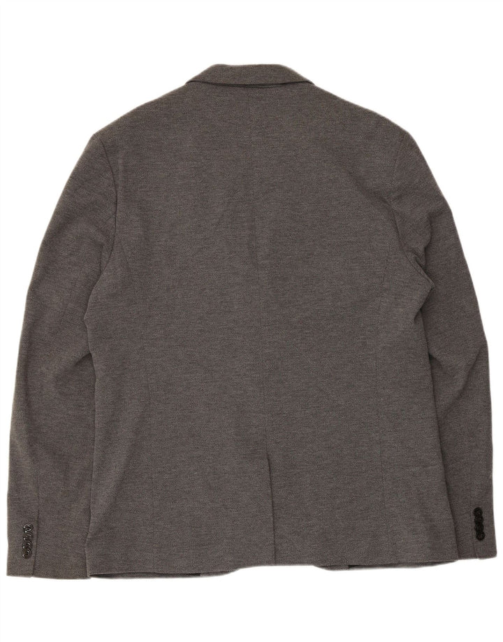 Vintage Herren 2-Knopf-Blazerjacke UK 38 Mittelgraue Baumwolle