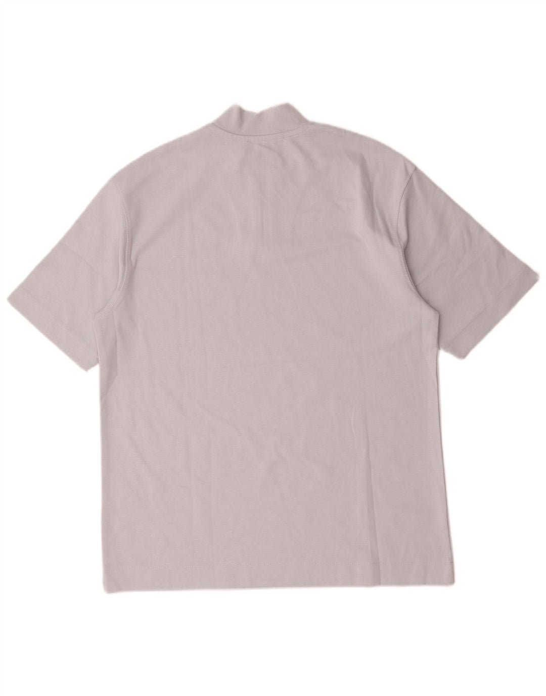 Zara Herren-T-Shirt mit Reißverschluss am Hals, mittelblaue Baumwolle