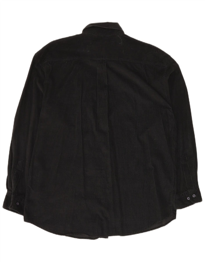 STONE HARBOR Herren-Cordhemd aus mittelschwarzer Baumwolle