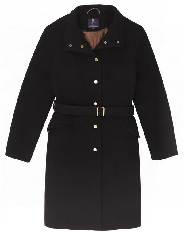 Marks & Spencer Damenmantel UK 14 Mittelschwarze Wolle