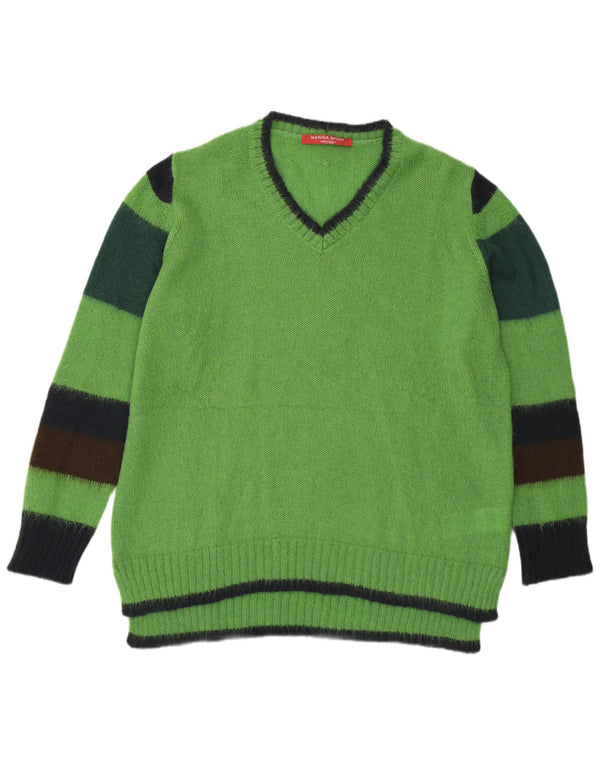 Marina Rinaldi Damen-Pullover mit V-Ausschnitt, UK 14, Mittelgrün, Farbblock