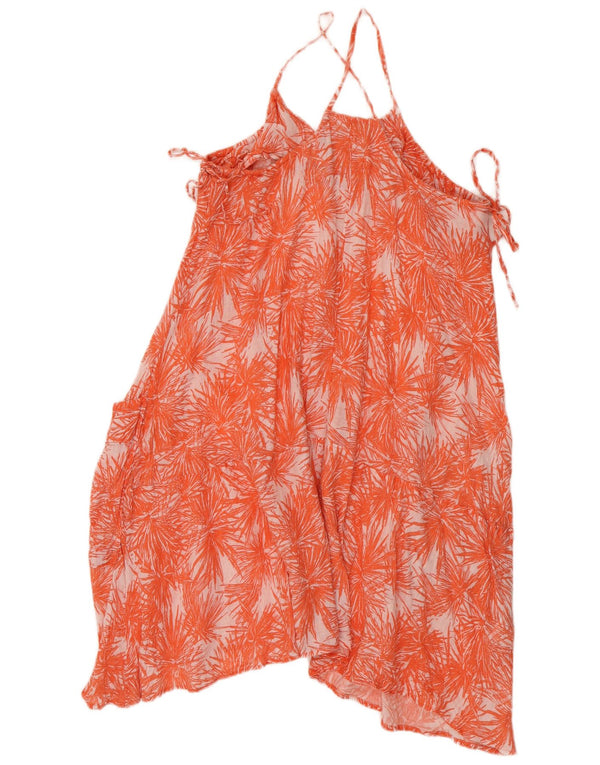 Whistles Asymmetrisches Neckholder-Kleid für Damen, UK 12, Mittelorange mit Blumenmuster