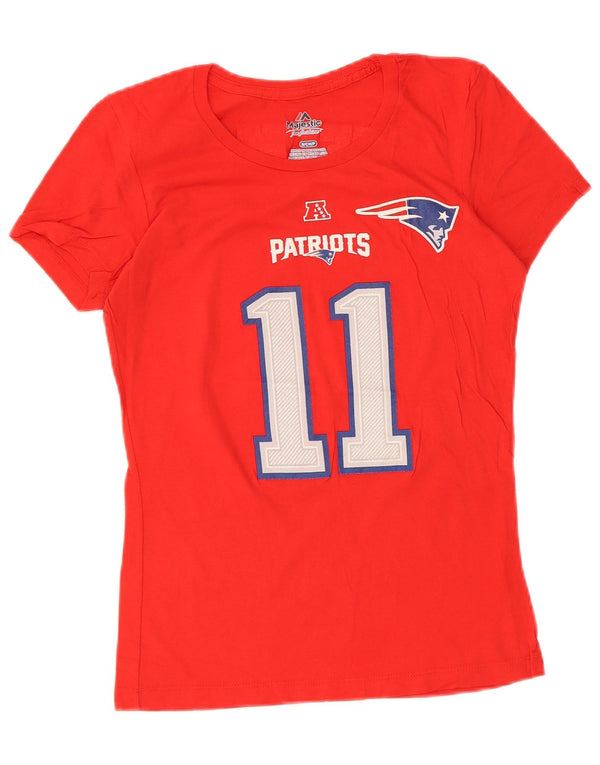 Majestic New England Patriots Grafik-T-Shirt für Damen, UK 10, Größe S, Rot