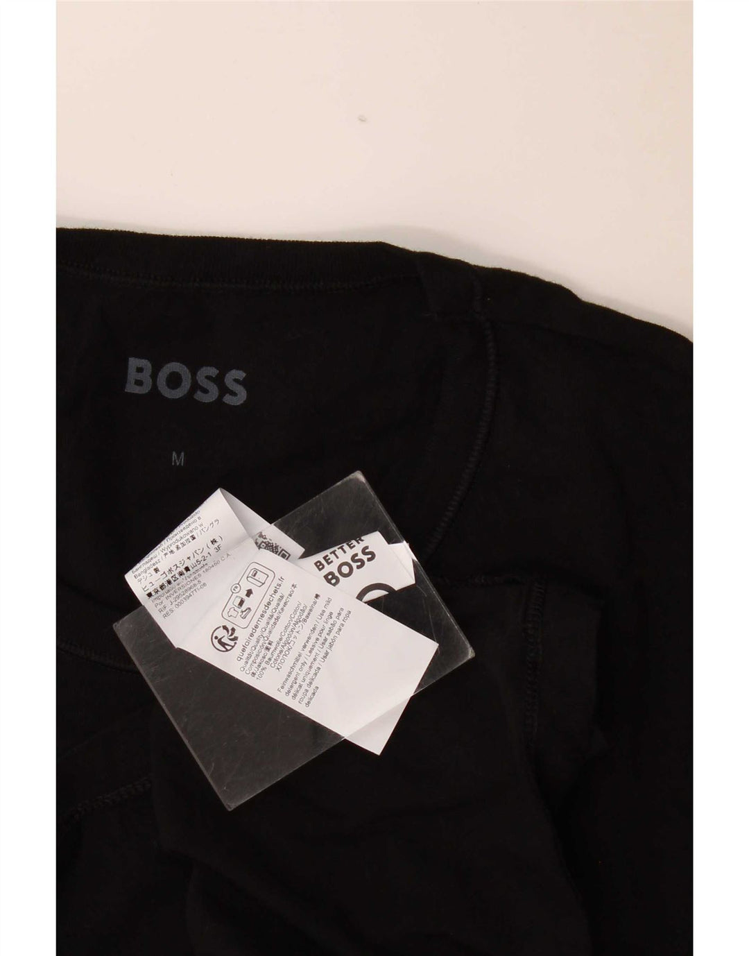 Hugo Boss Slim Fit T-Shirt-Oberteil für Herren aus mittelschwarzer Baumwolle