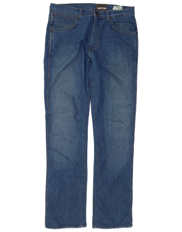 WRANGLER Herren Arizona Straight Jeans W34 L33 Blaue Baumwolle