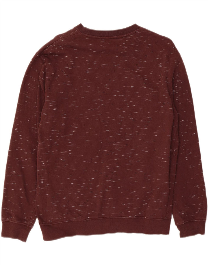 ZARA Womens Sweatshirt Jumper UK 14 Medium Maroon Flecked Cotton Vintage Zara and Second-Hand Zara from Messina Hembry 