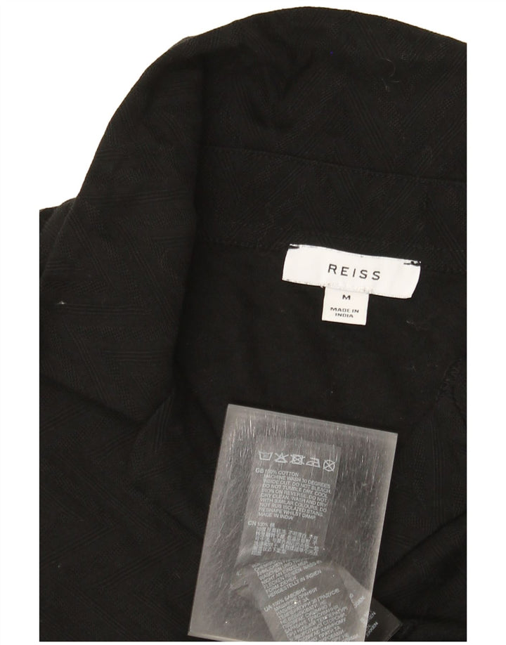 Reiss Herrenhemd Mittelschwarze geometrische Baumwolle