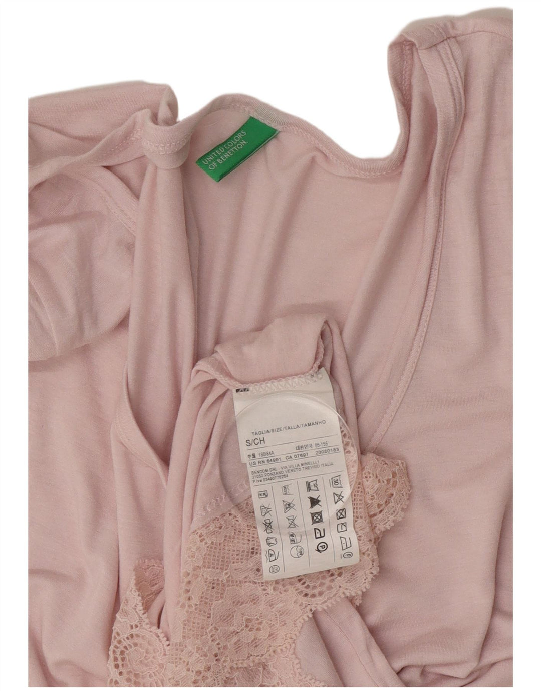 Benetton Damen Etuikleid UK 8 Small Rosa Viskose