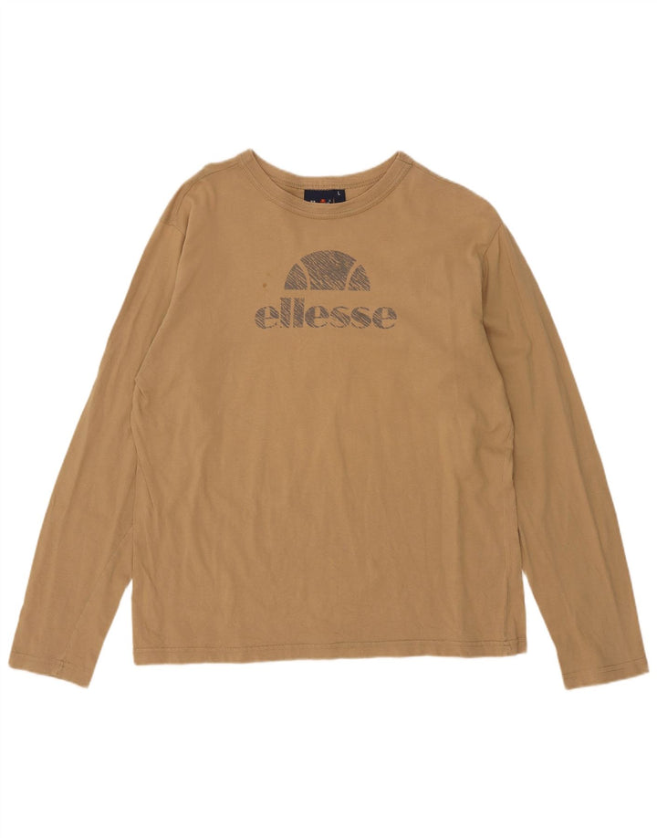 Ellesse Womens Graphic Top Langarm UK 16 Large Braun