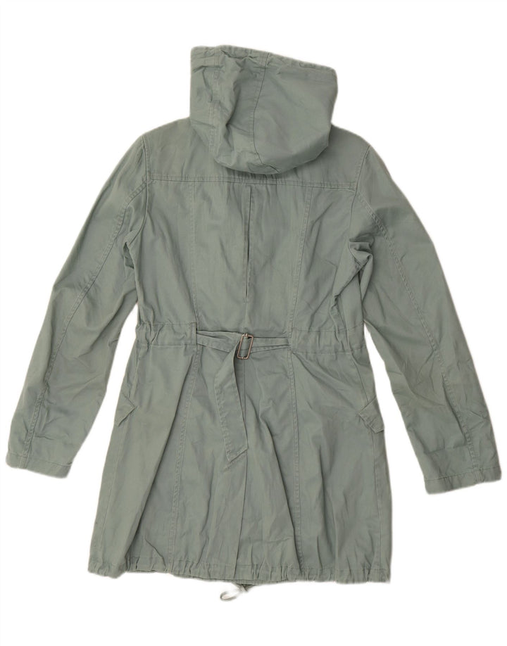 Benetton Damen Parka mit Kapuze IT 42 Mittelgrüne Baumwolle