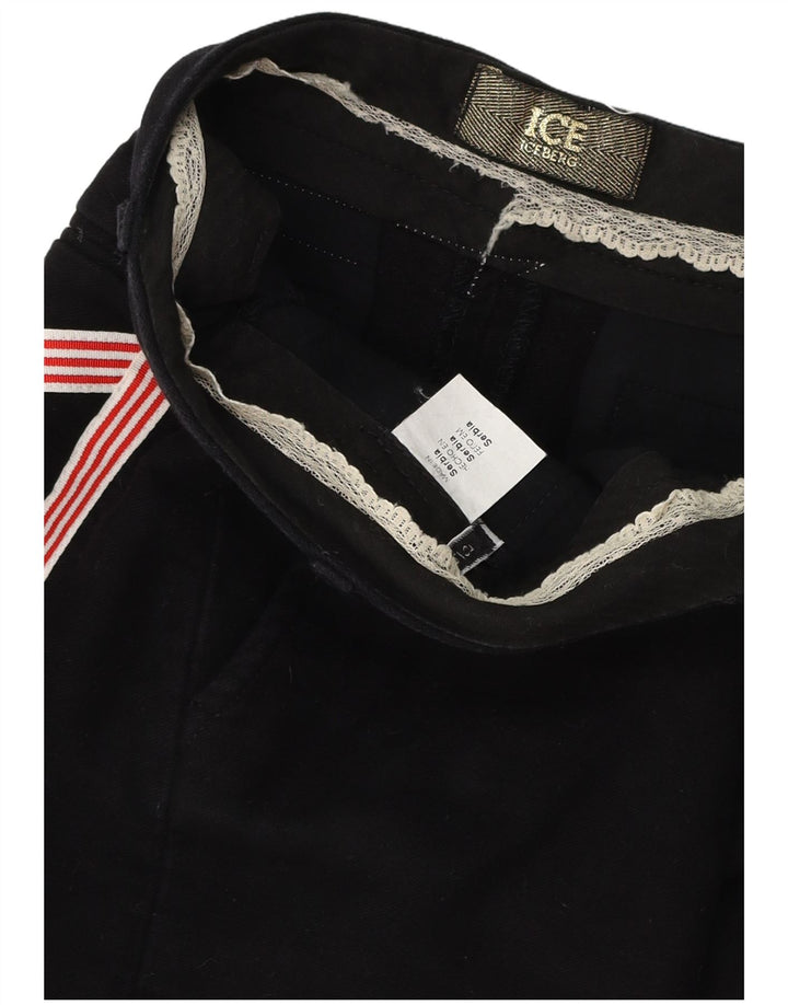Iceberg Damen Graphic Chino Shorts W30 Mittelschwarze Baumwolle