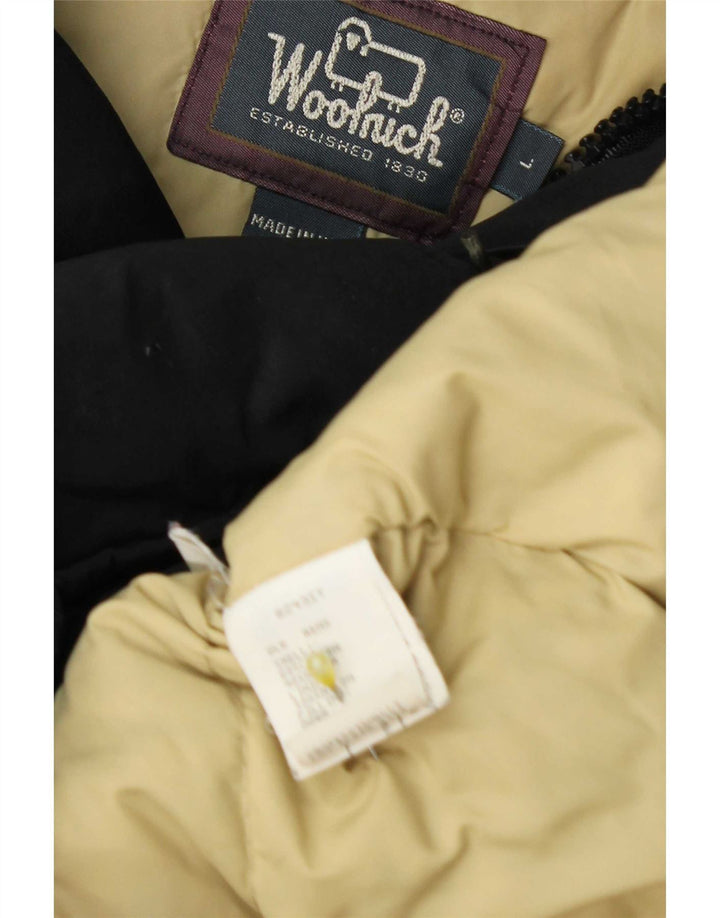 Woolrich Herren-Parka mit Kapuze, UK 40, Größe L, Schwarz, Baumwolle