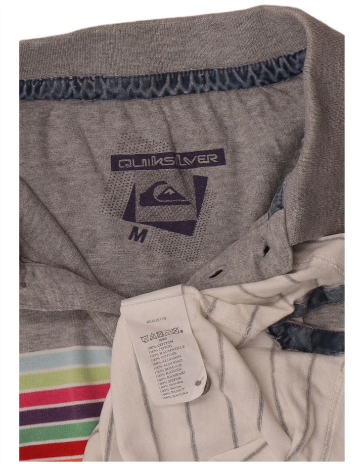 Quiksilver Herren-Poloshirt aus mittelgrauer, gestreifter Baumwolle