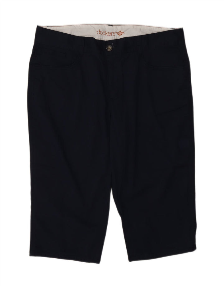 DOCKERS Damen Bermudashorts US 14 XL W34 Marineblaue Baumwolle